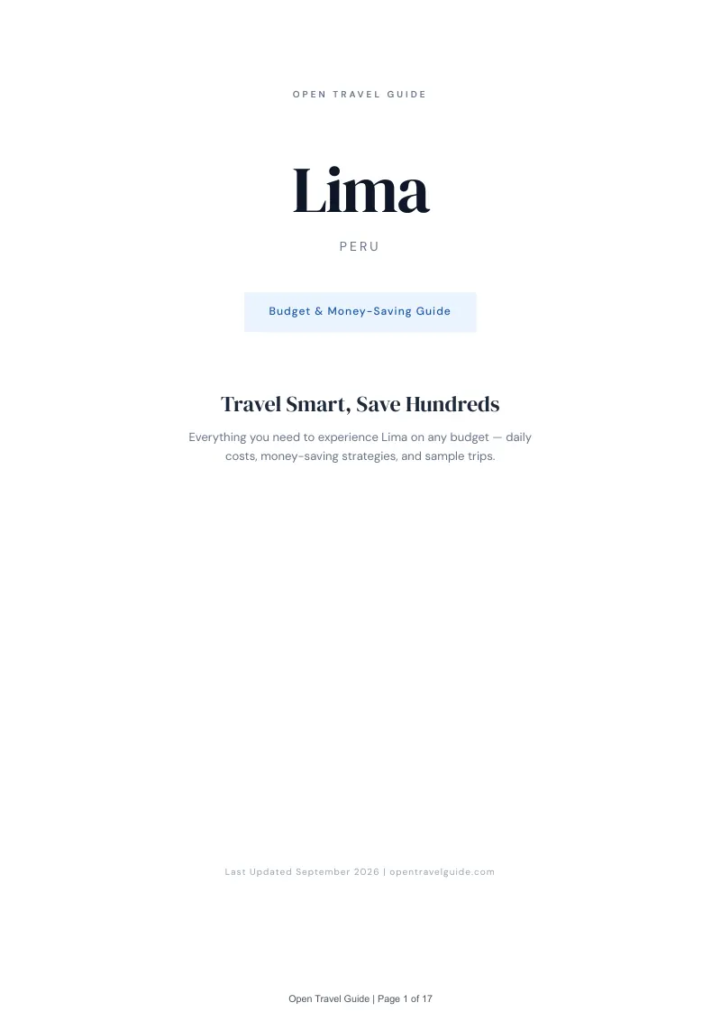 Lima Complete Travel Bundle: Budget guide · Cover