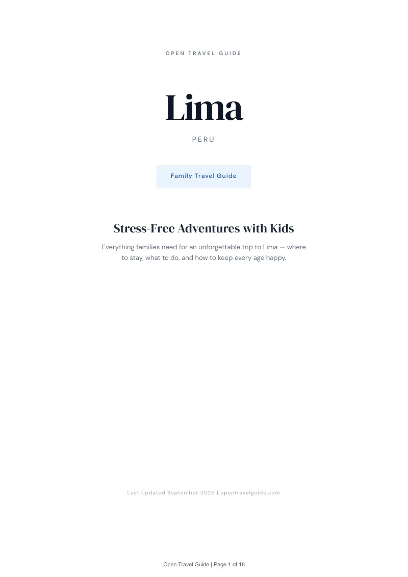Lima Complete Travel Bundle: Family guide · Cover
