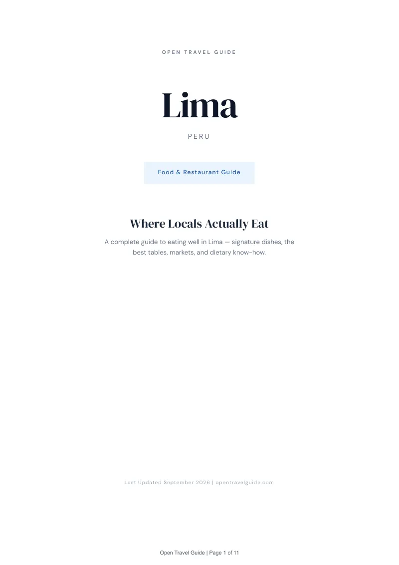 Lima Complete Travel Bundle: Food guide · Cover