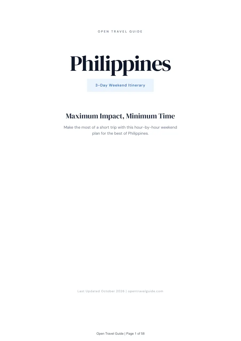 Philippines 3-Day Weekend Itinerary: Cover