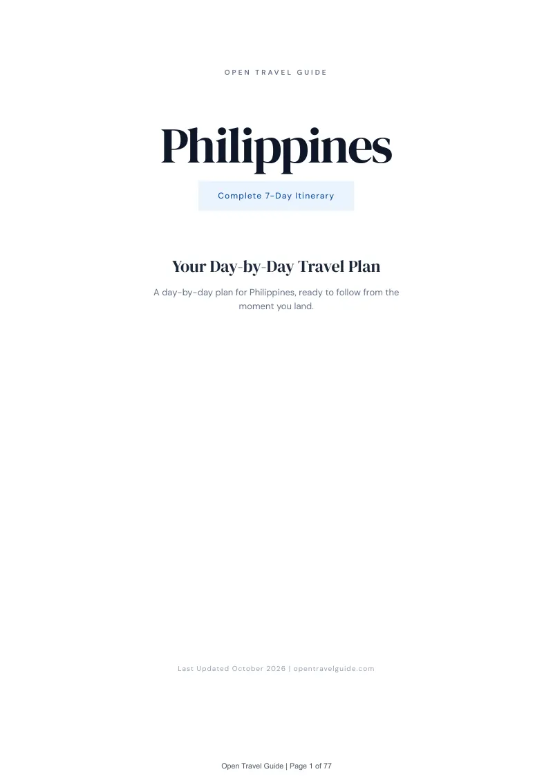 Philippines 7-Day Itinerary: Cover