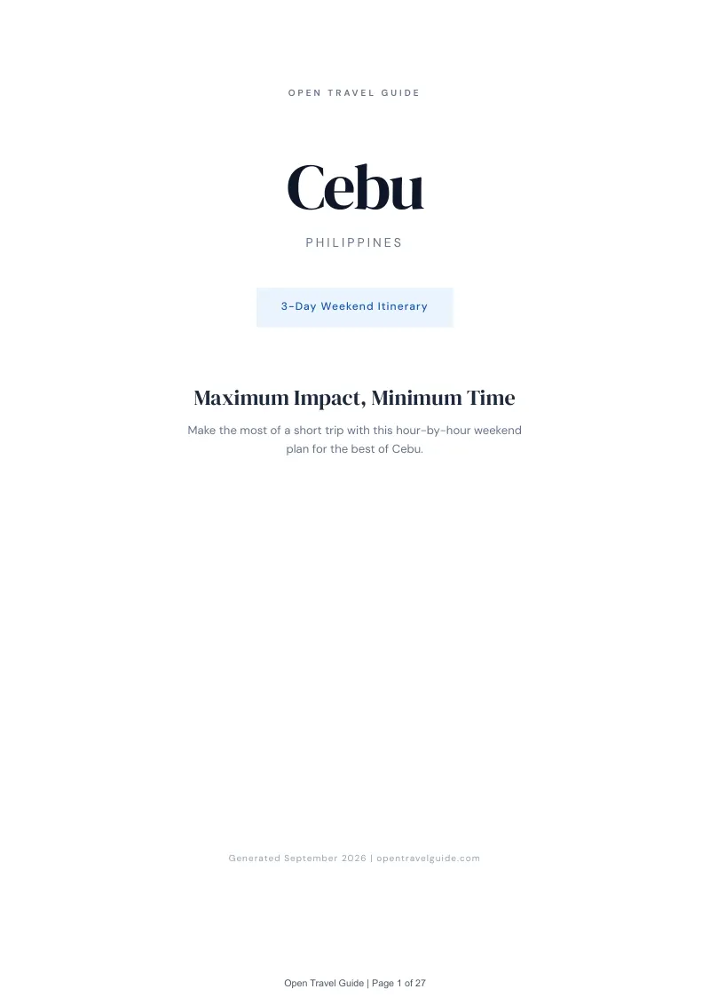 Cebu Complete Travel Bundle: 3-day itinerary · Cover