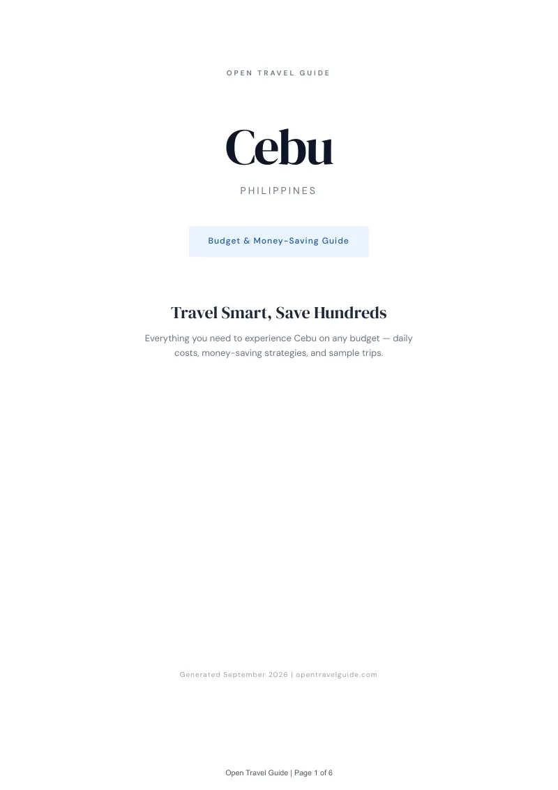 Cebu Complete Travel Bundle: Budget guide · Cover
