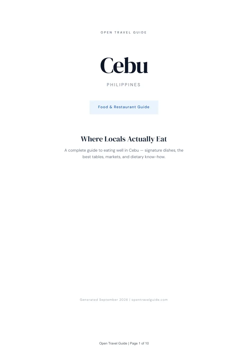 Cebu Complete Travel Bundle: Food guide · Cover