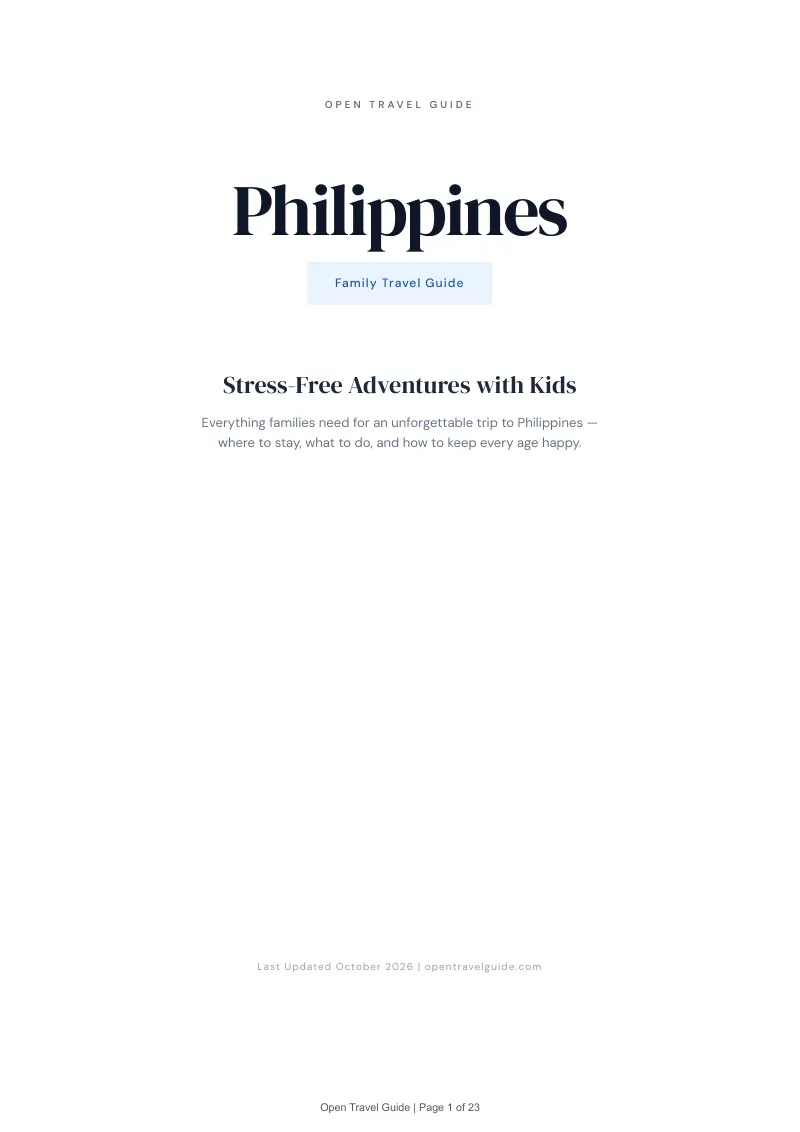 Philippines Family Travel Guide: Cover