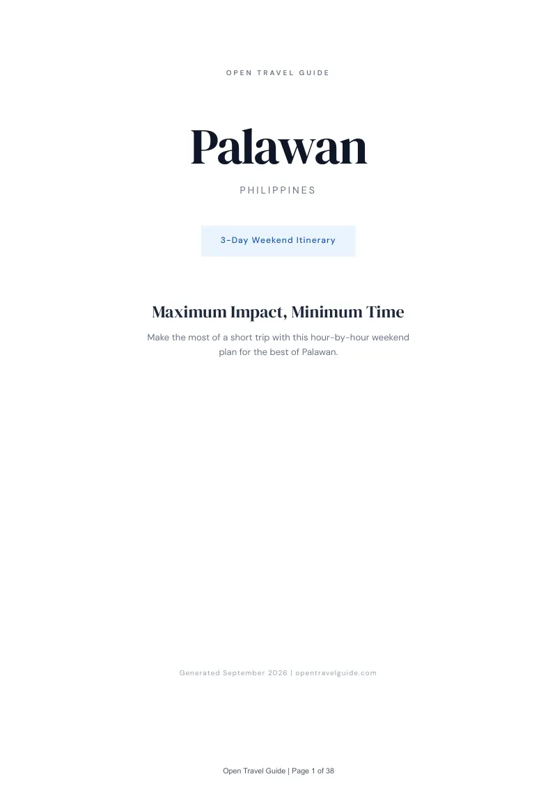 Palawan Complete Travel Bundle: 3-day itinerary · Cover