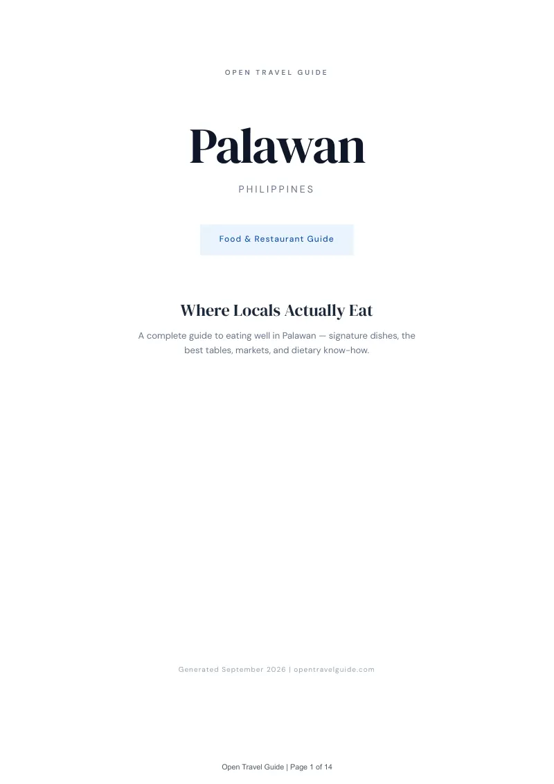 Palawan Complete Travel Bundle: Food guide · Cover