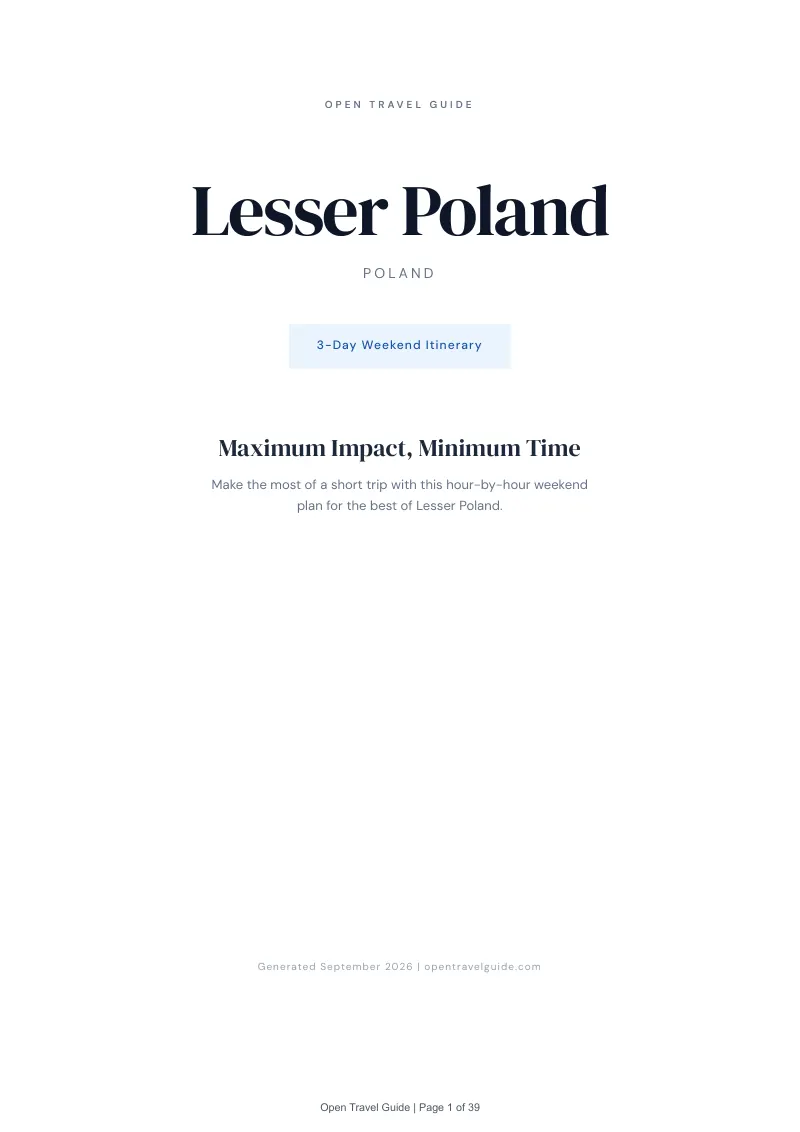 Lesser Poland Complete Travel Bundle: 3-day itinerary · Cover