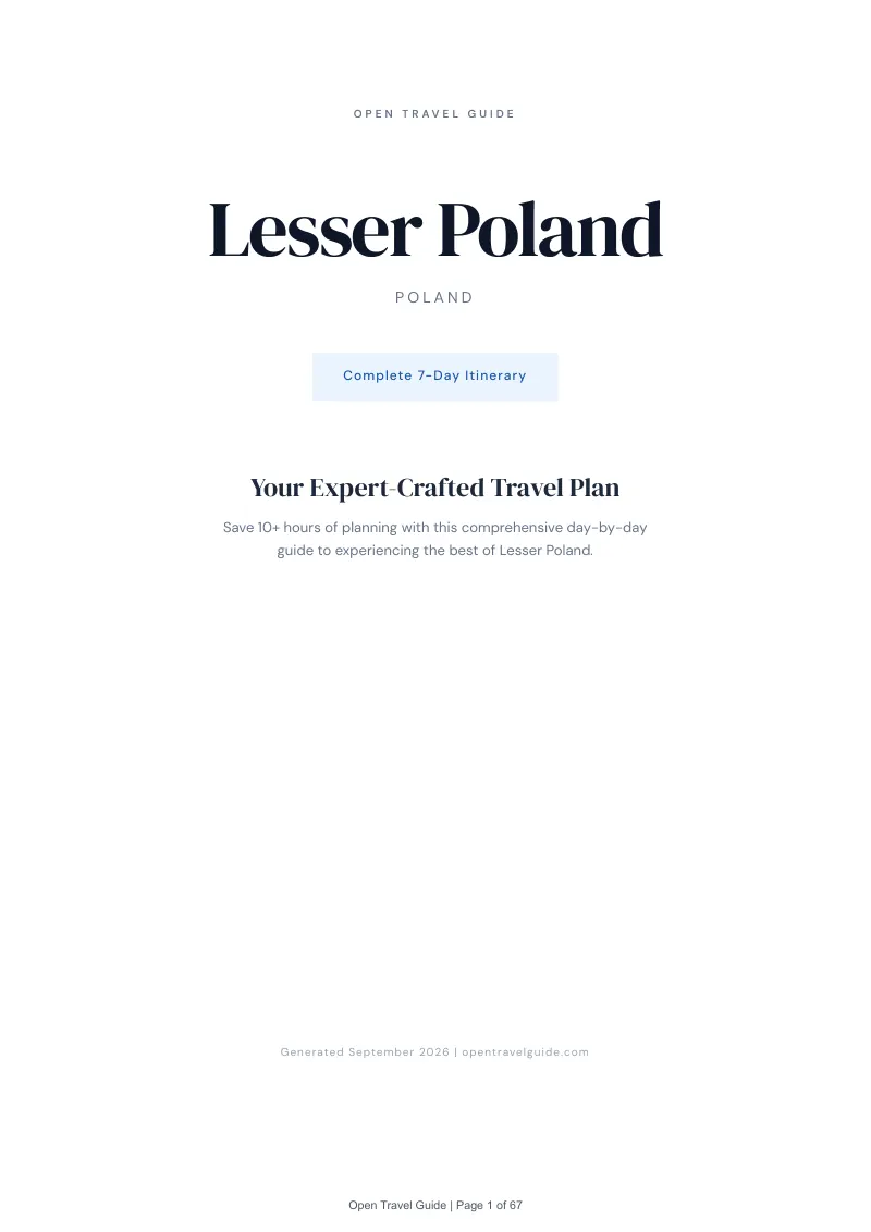 Lesser Poland Complete Travel Bundle: 7-day itinerary · Cover