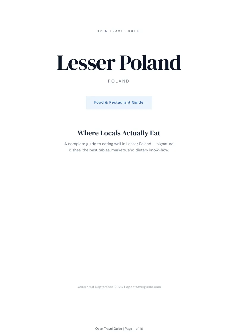 Lesser Poland Complete Travel Bundle: Food guide · Cover