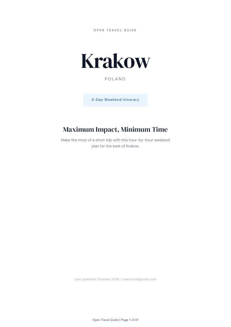 Krakow 3-Day Weekend Itinerary: Cover