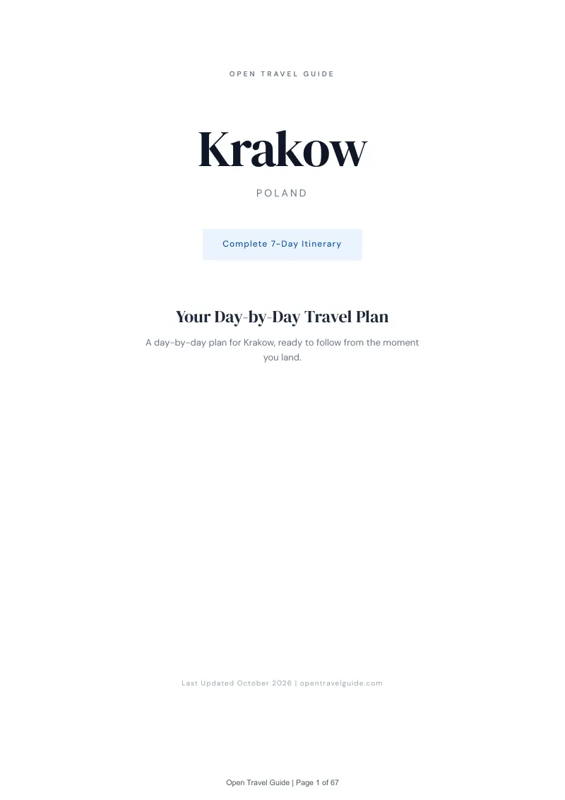 Krakow 7-Day Itinerary: Cover