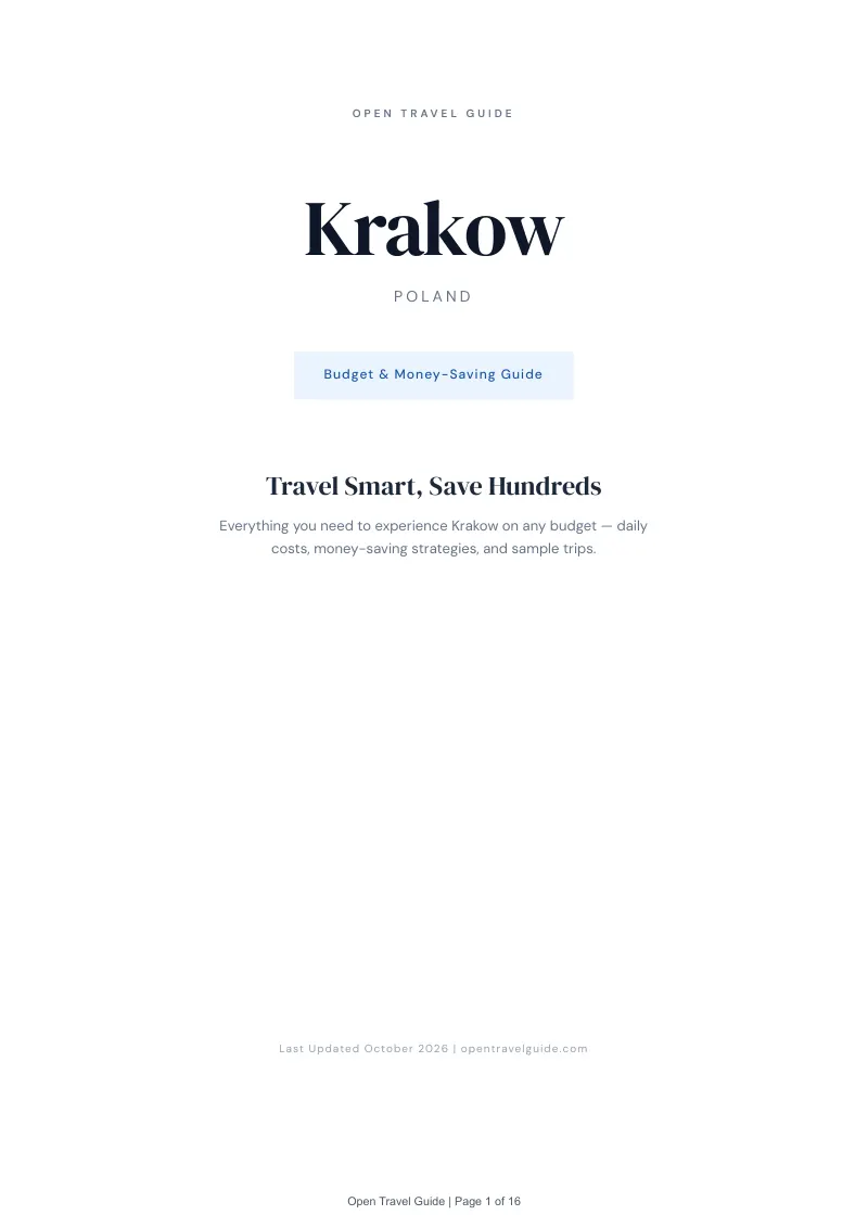 Krakow Budget & Money-Saving Guide: Cover