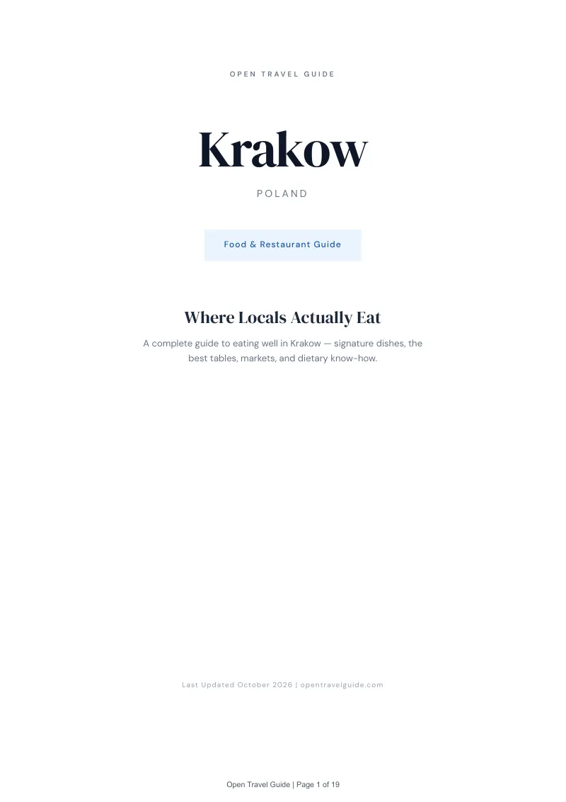 Krakow Food & Restaurant Guide: Cover
