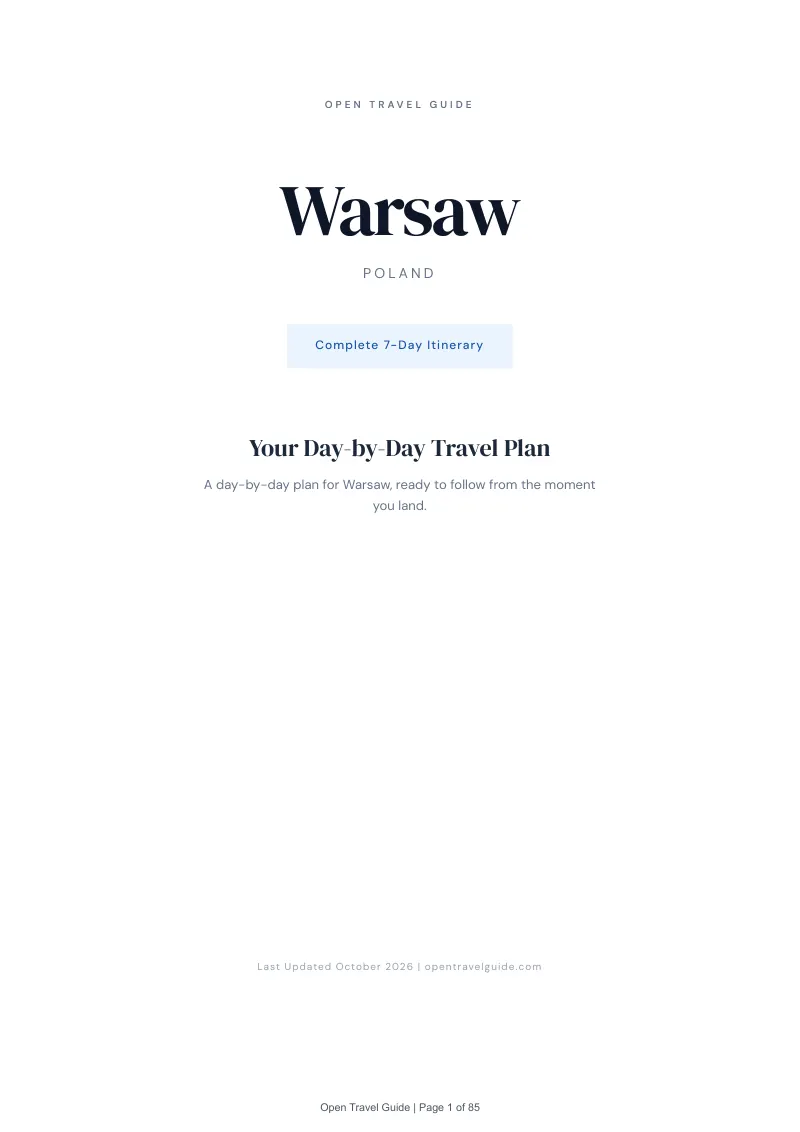 Warsaw 7-Day Itinerary: Cover