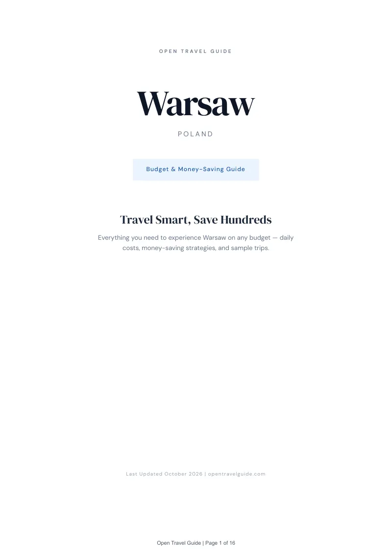 Warsaw Budget & Money-Saving Guide: Cover