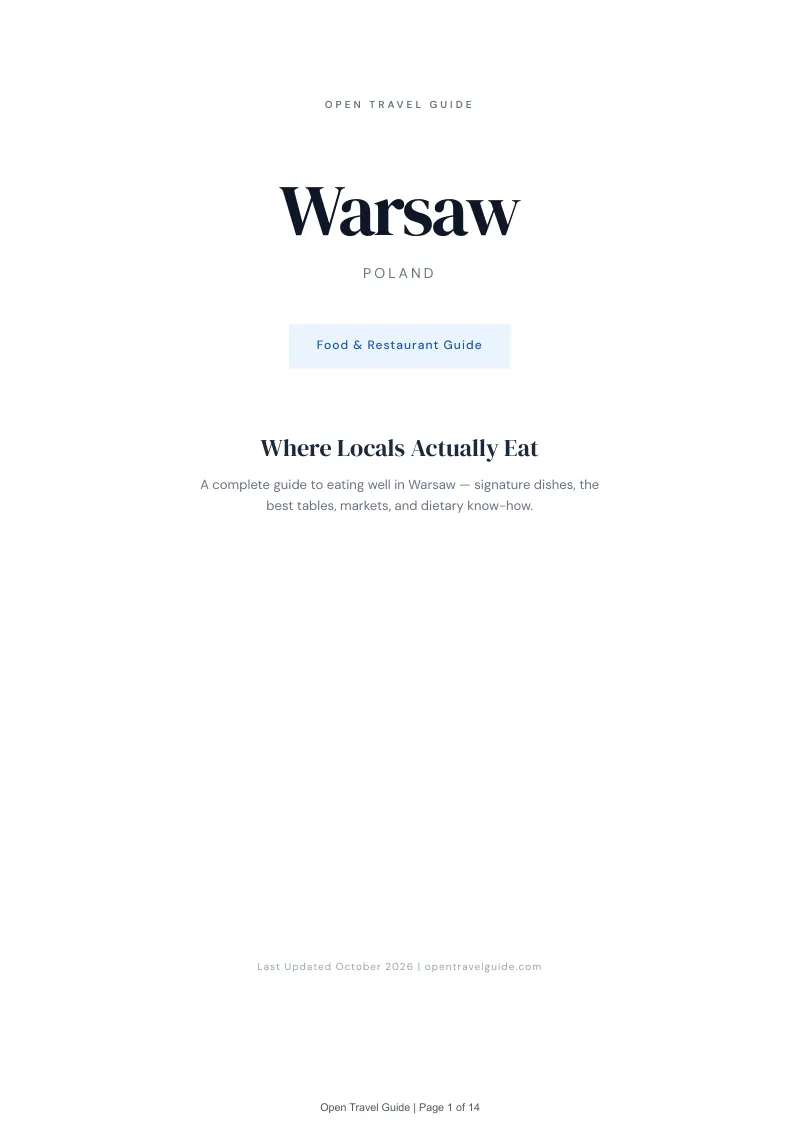 Warsaw Food & Restaurant Guide: Cover