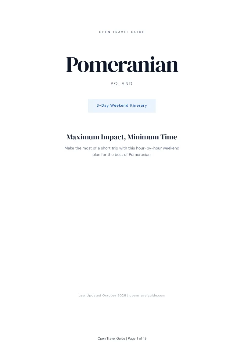 Pomeranian 3-Day Weekend Itinerary: Cover