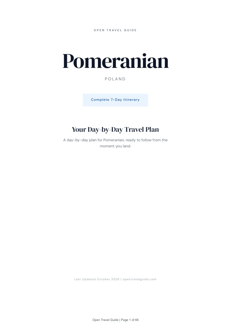 Pomeranian 7-Day Itinerary: Cover