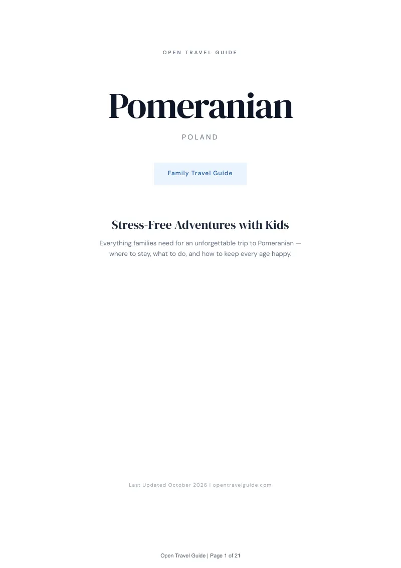 Pomeranian Family Travel Guide: Cover