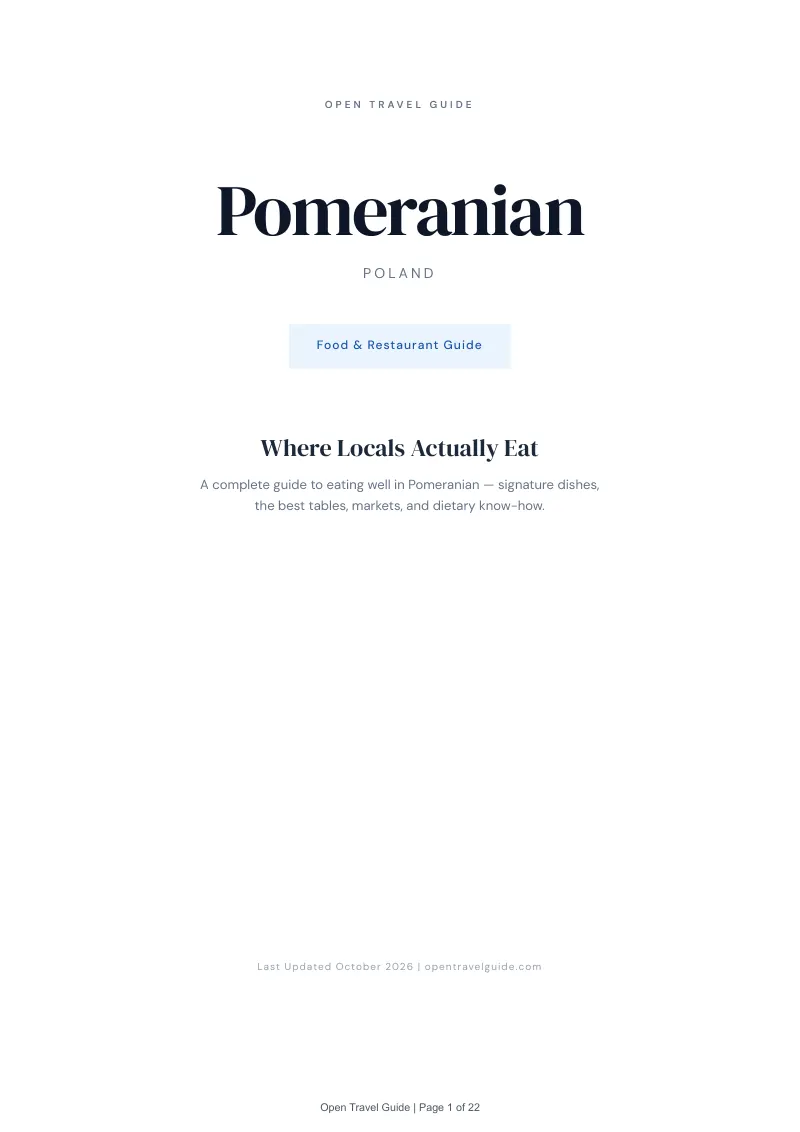 Pomeranian Food & Restaurant Guide: Cover