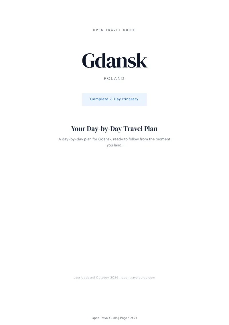 Gdansk 7-Day Itinerary: Cover
