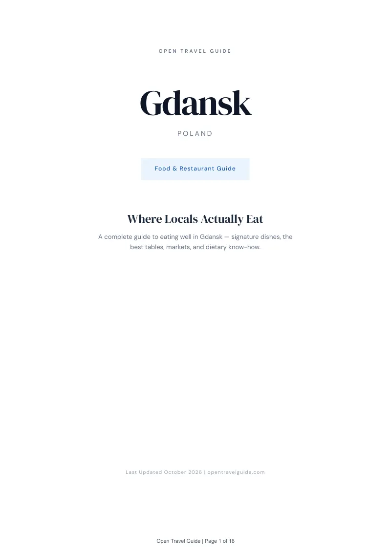 Gdansk Food & Restaurant Guide: Cover