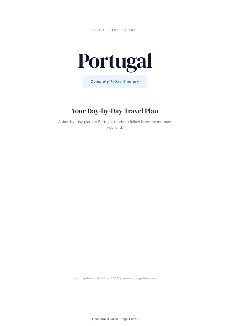Portugal 7-Day Itinerary: Cover