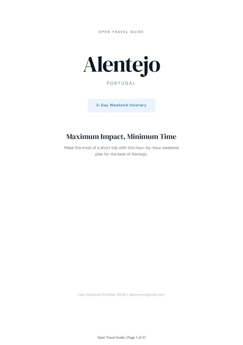 Alentejo 3-Day Weekend Itinerary: Cover