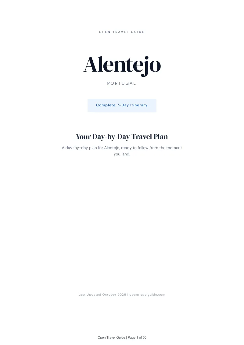 Alentejo 7-Day Itinerary: Cover