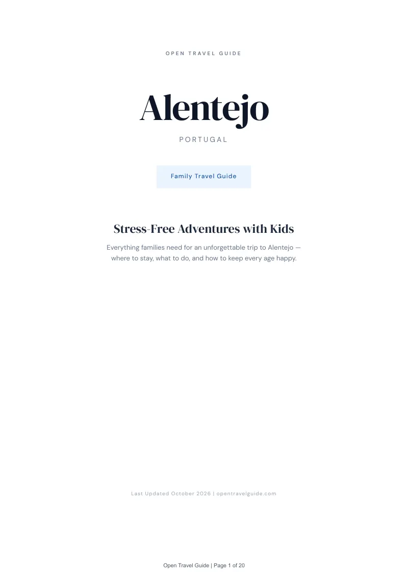 Alentejo Family Travel Guide: Cover