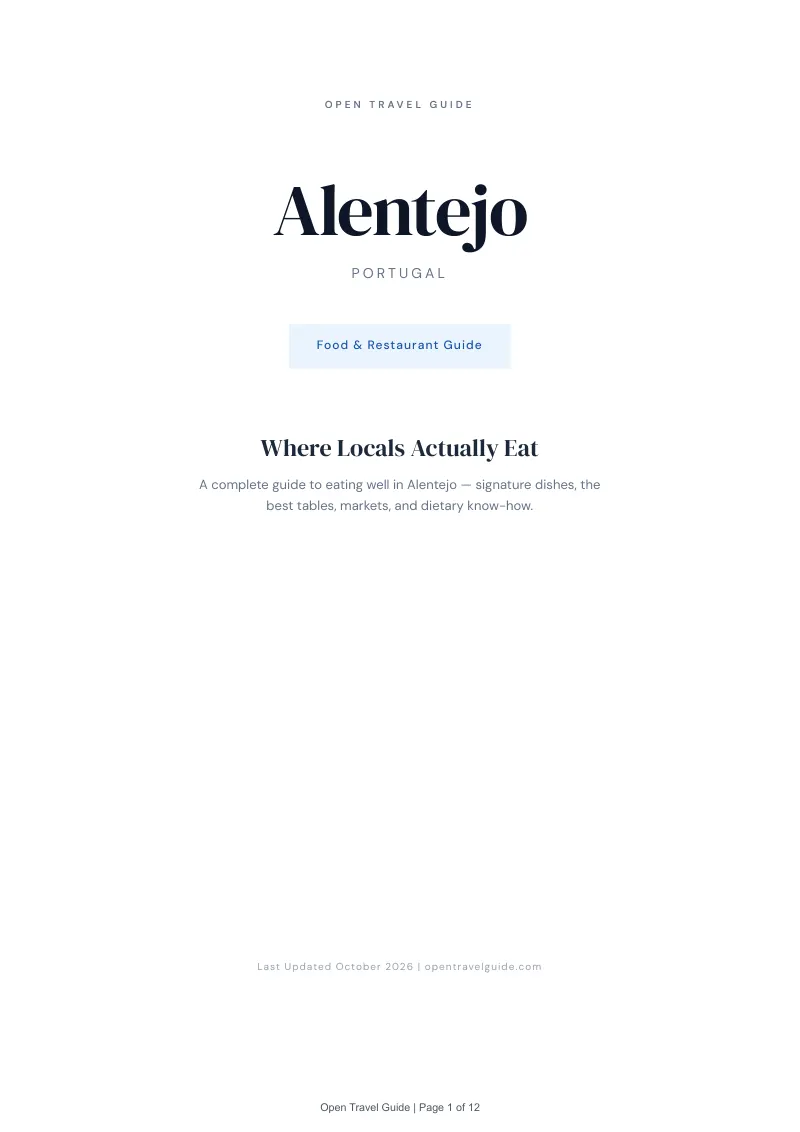 Alentejo Food & Restaurant Guide: Cover