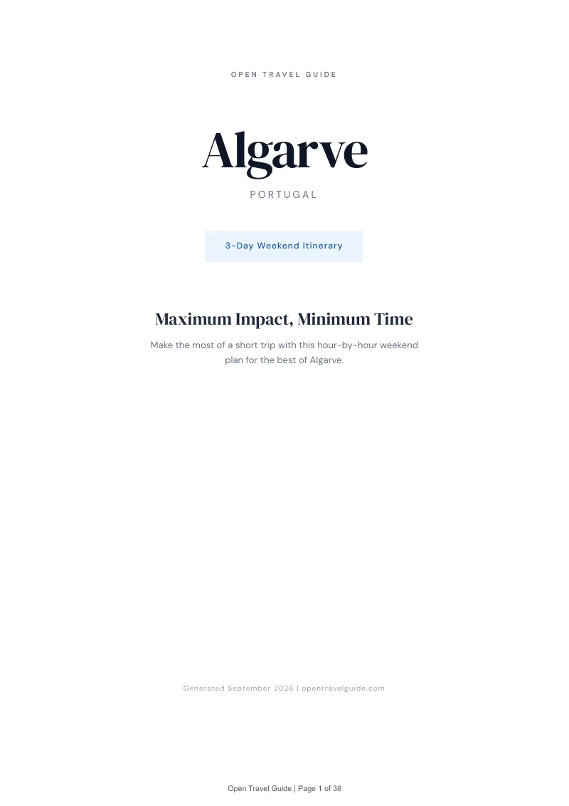 Algarve Complete Travel Bundle: 3-day itinerary · Cover