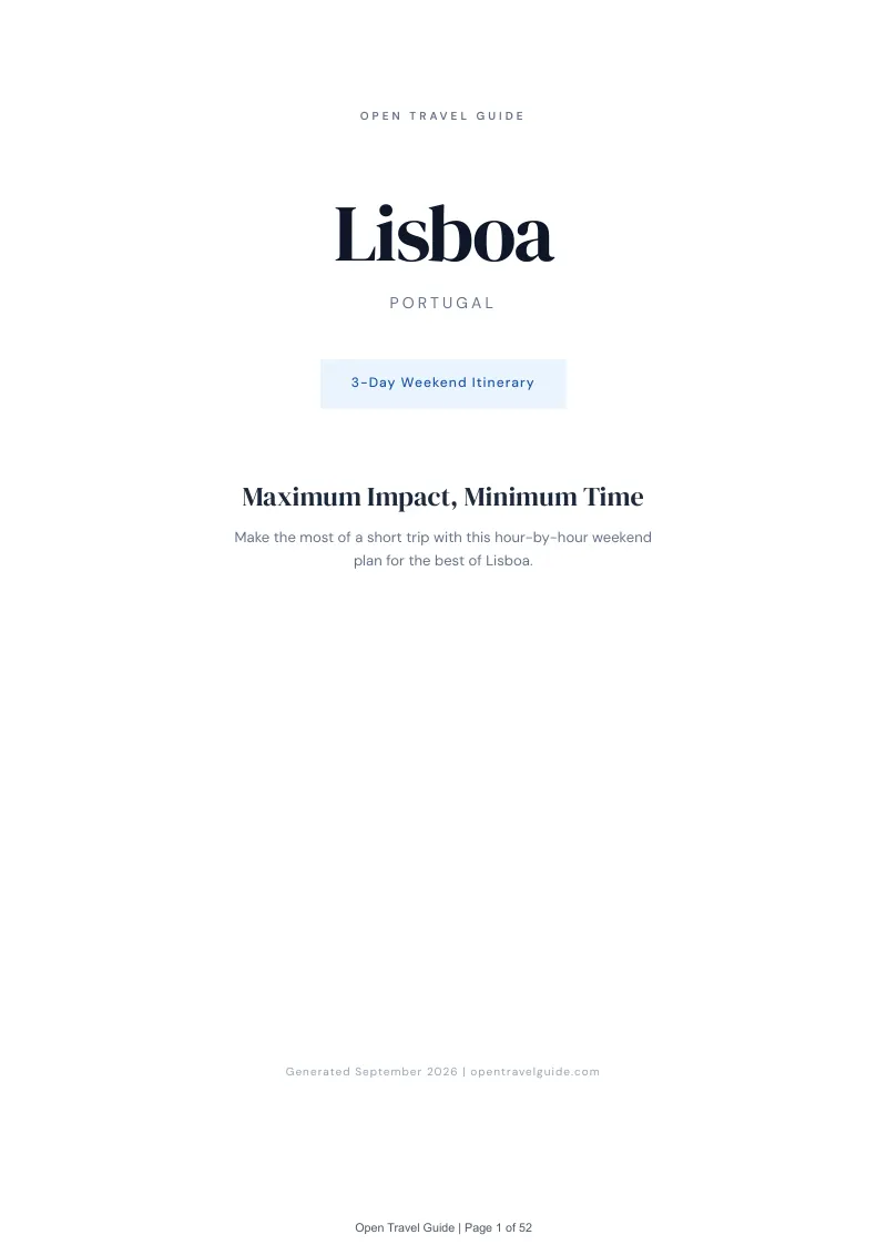 Lisboa Complete Travel Bundle: 3-day itinerary · Cover