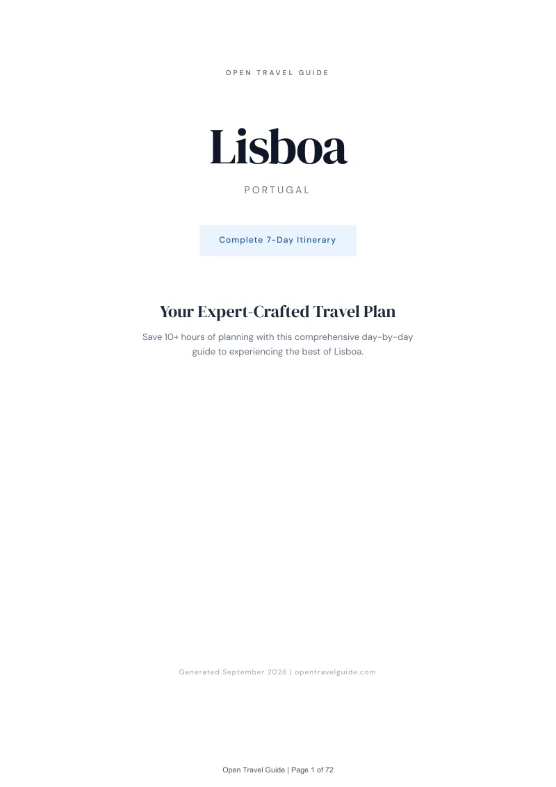 Lisboa Complete Travel Bundle: 7-day itinerary · Cover