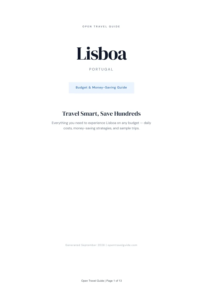 Lisboa Complete Travel Bundle: Budget guide · Cover