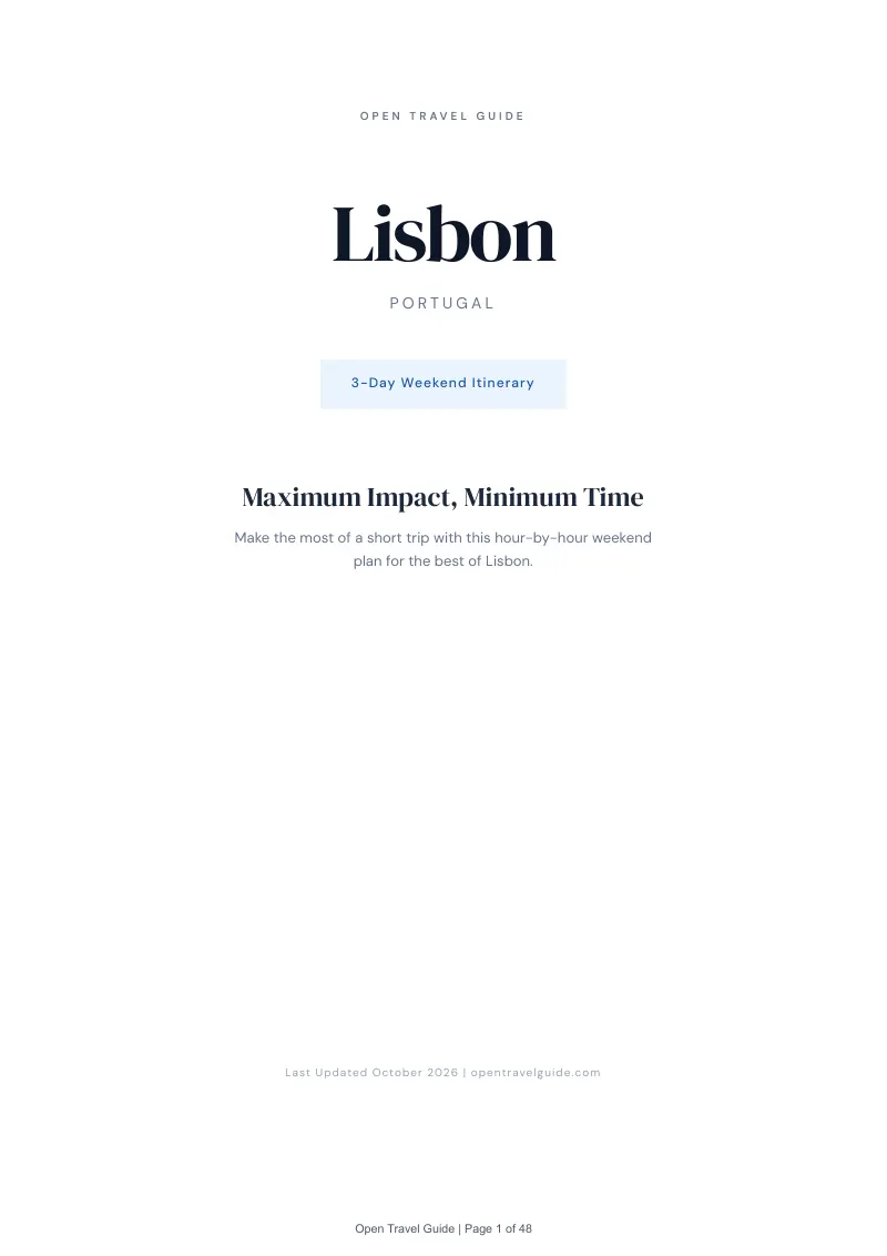 Lisbon 3-Day Weekend Itinerary: Cover