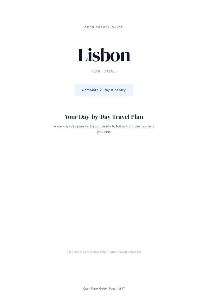 Lisbon 7-Day Itinerary: Cover