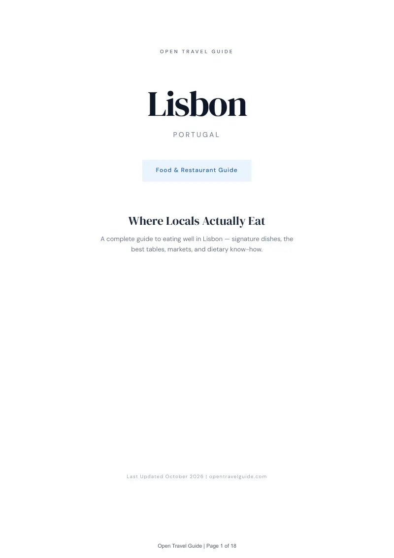 Lisbon Food & Restaurant Guide: Cover