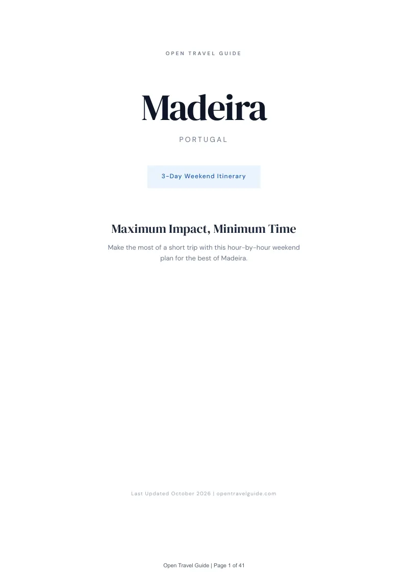 Madeira 3-Day Weekend Itinerary: Cover