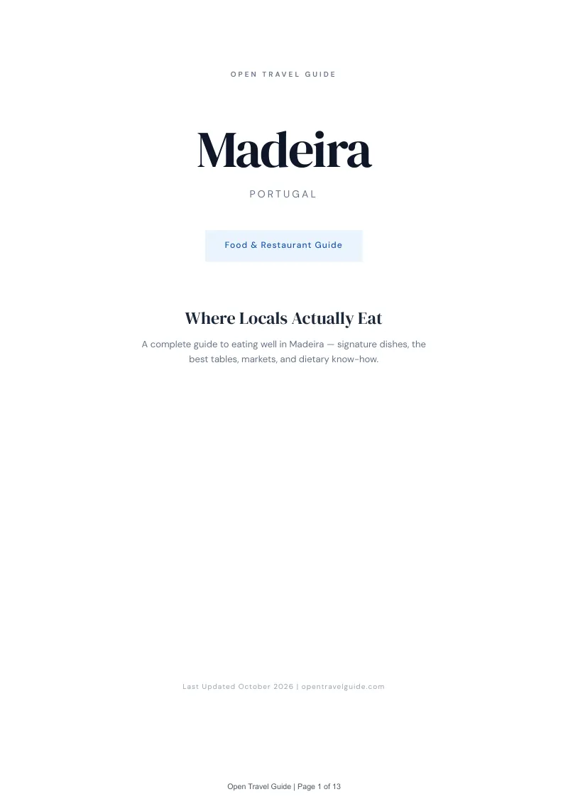 Madeira Food & Restaurant Guide: Cover