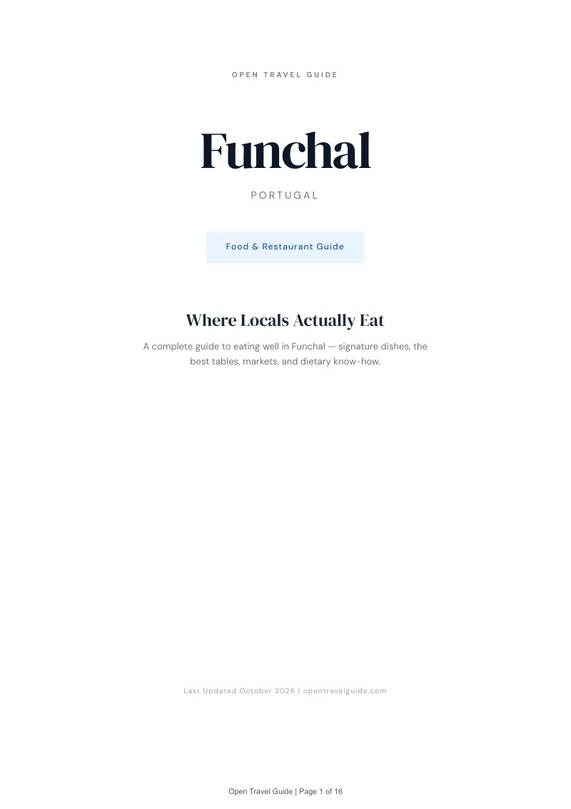 Funchal Food & Restaurant Guide: Cover