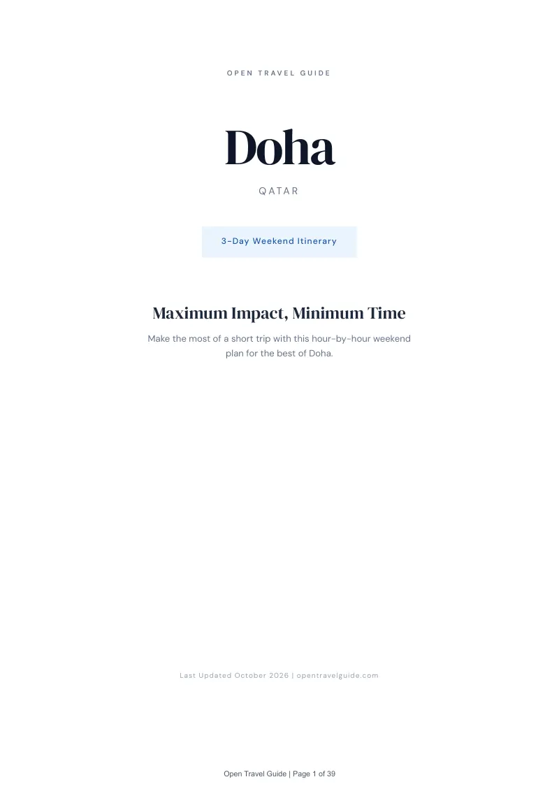 Doha 3-Day Weekend Itinerary: Cover