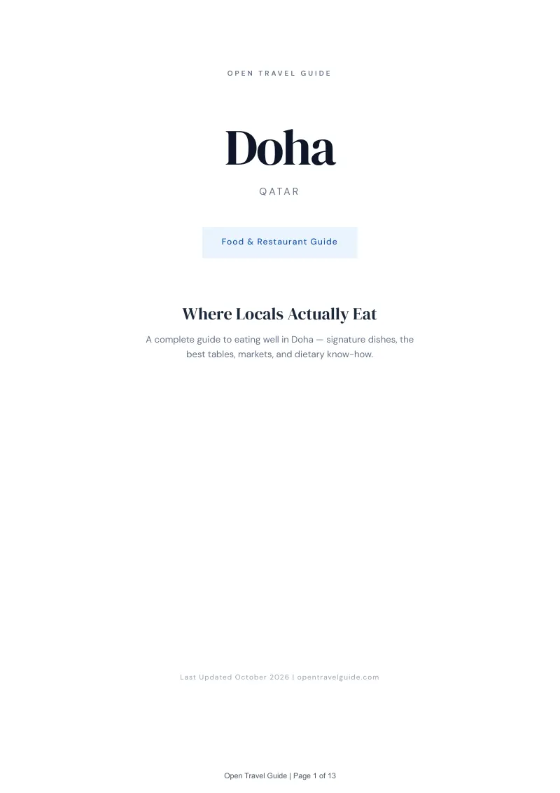 Doha Food & Restaurant Guide: Cover