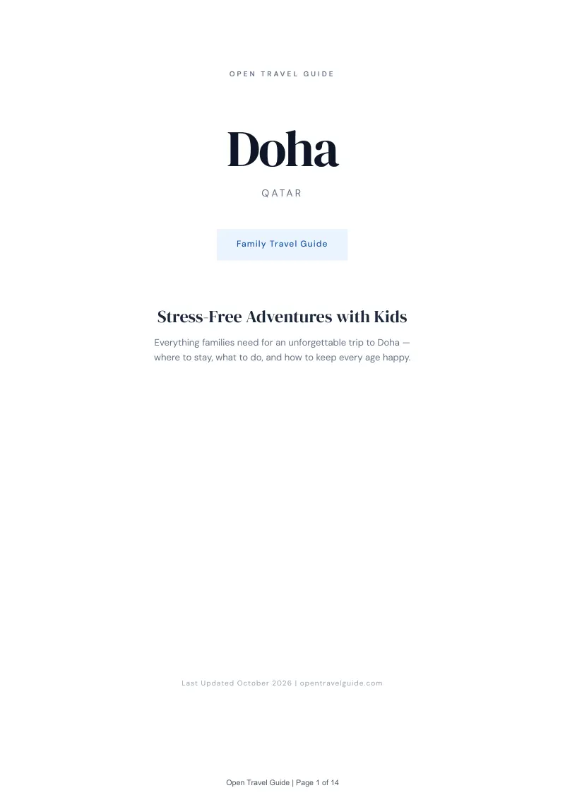 Doha Family Travel Guide: Cover
