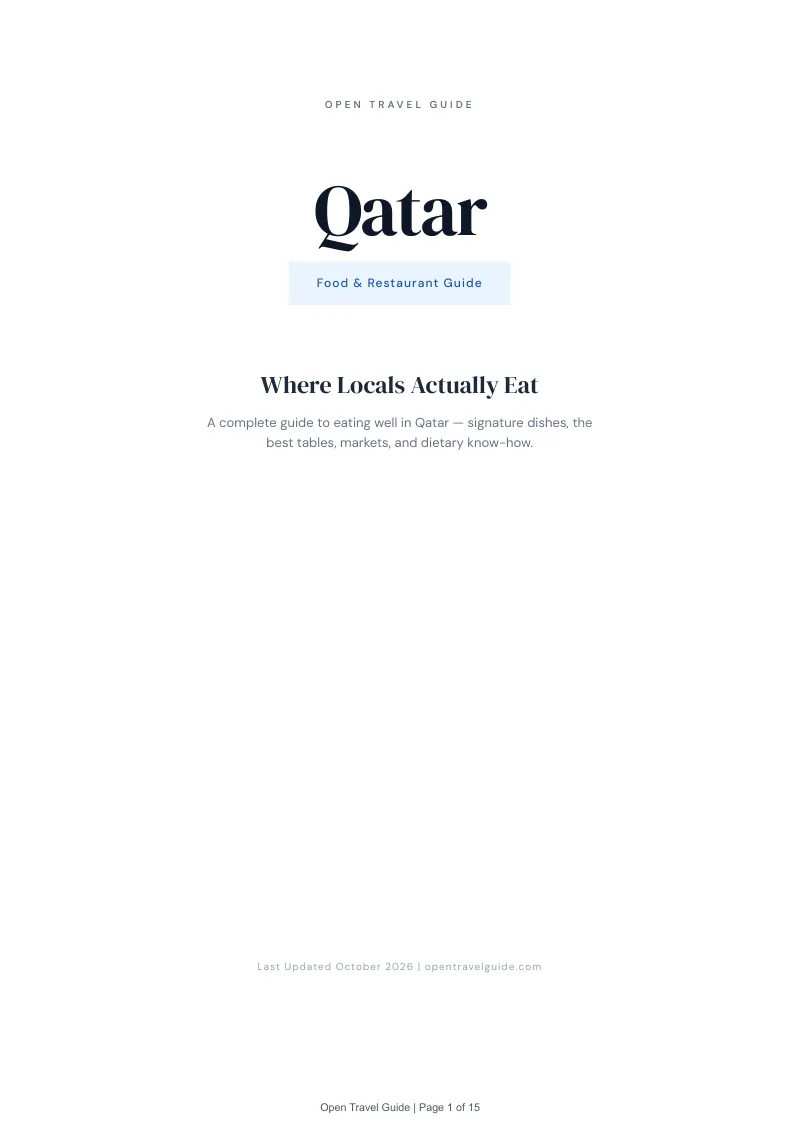 Qatar Food & Restaurant Guide: Cover
