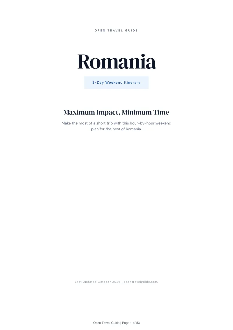 Romania 3-Day Weekend Itinerary: Cover