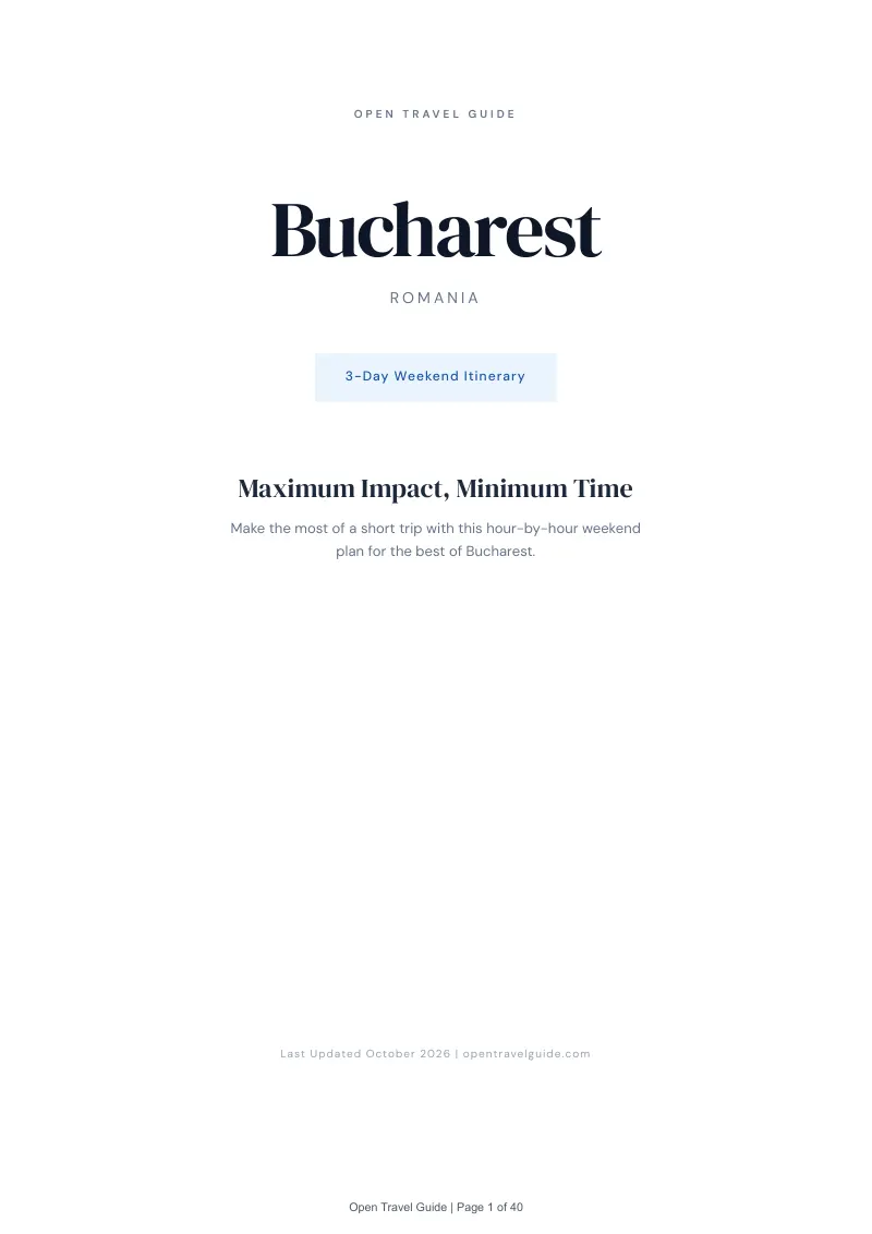 Bucharest 3-Day Weekend Itinerary: Cover