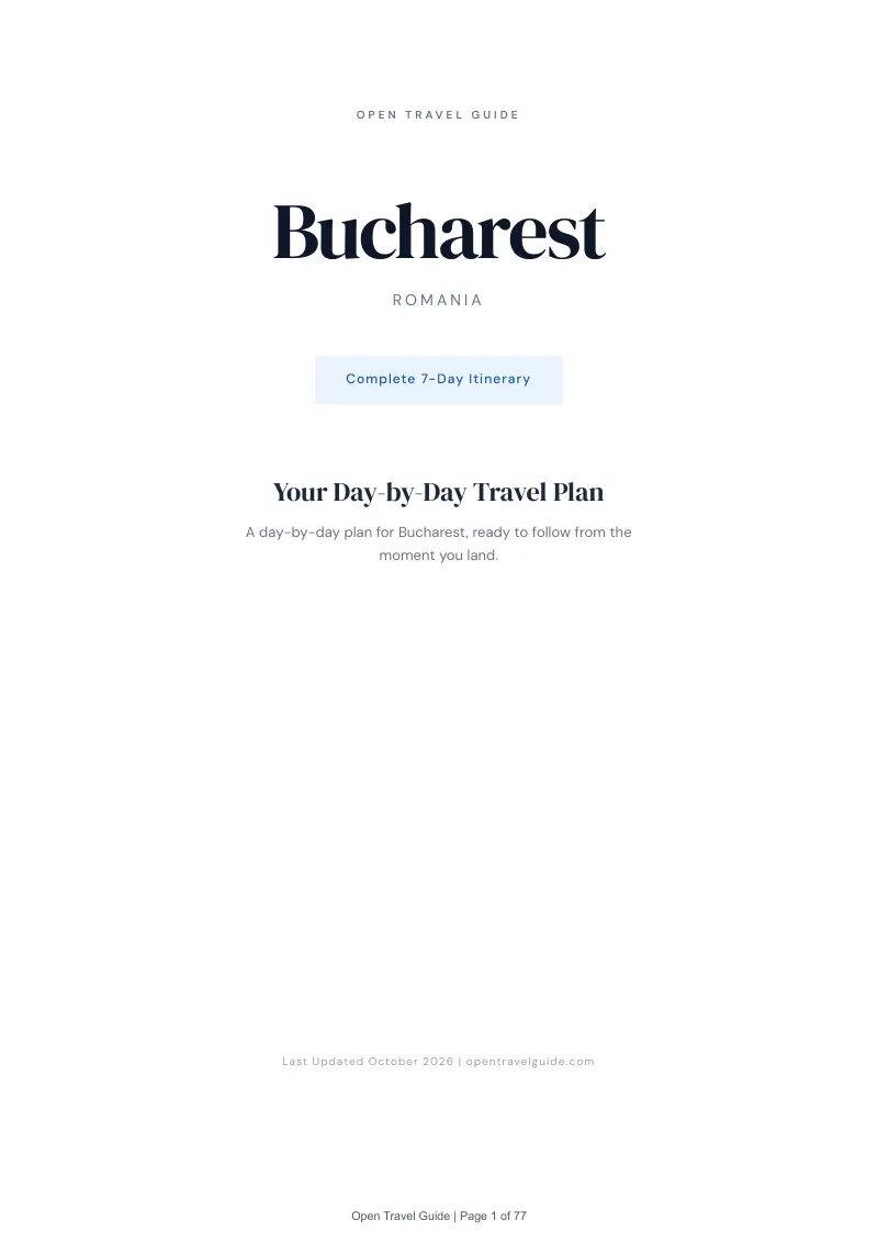 Bucharest 7-Day Itinerary: Cover