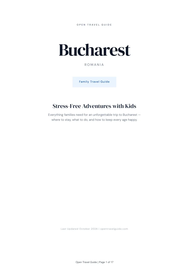 Bucharest Family Travel Guide: Cover